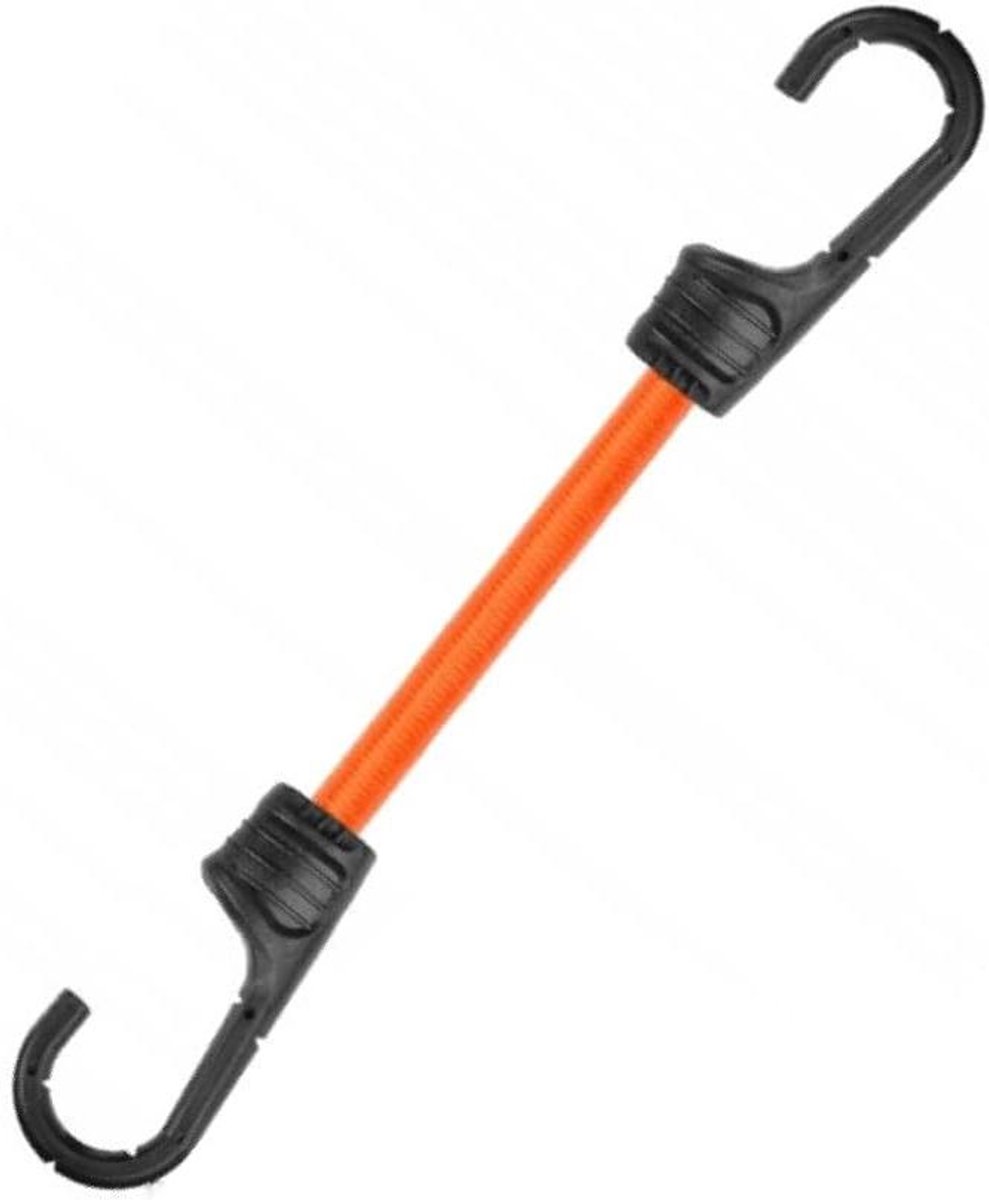 Spanrubberset - Elastische spankabels - Bagage Vastzetten - Metalen Haken - 2x 60 cm - Oranje Zwart