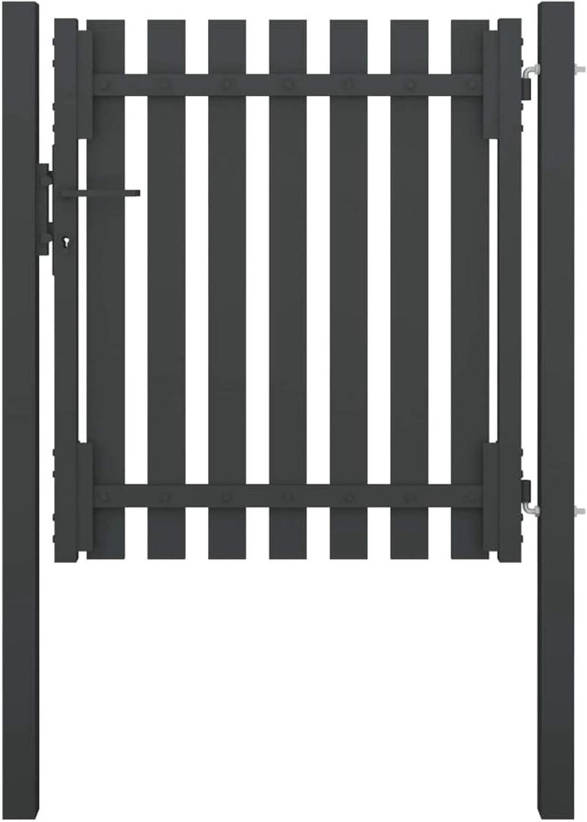 Tuinpoort Staal - Hekwerk Poort - Tuin Afsluiten - Versterkt Frame - 1 x 125 m - Antraciet