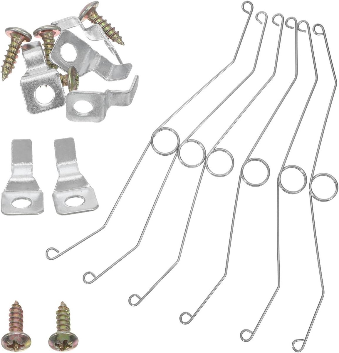 Veerclips Set - Bevestigingsclips - Ventilatie Monteren - Roestvrij Staal - 6 Delig - Zilver