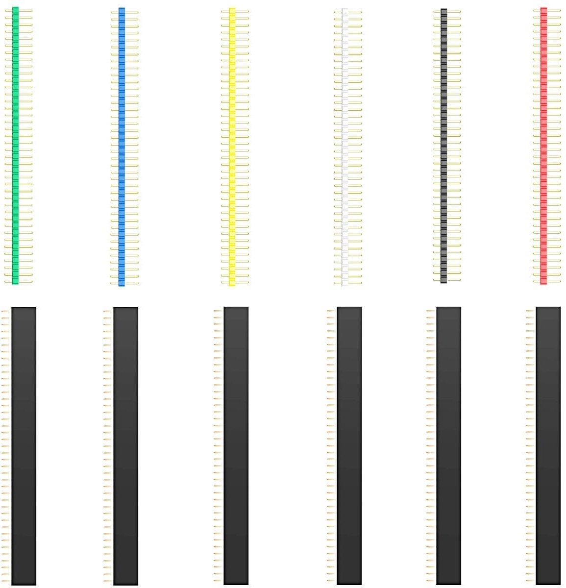 40-Pins Male en Female Pin Header Connector Kit voor PCB Projecten - 30 Stuks Goud Geplateerd Pinheader voor DIY Elektronica