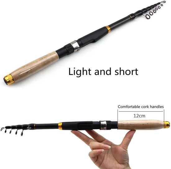 Telescopische hengel - Reishengel spinhengel - Vissen op karper - Kurk handvat lichtgewicht - 1.8m tot 3.6m — afbeelding 4