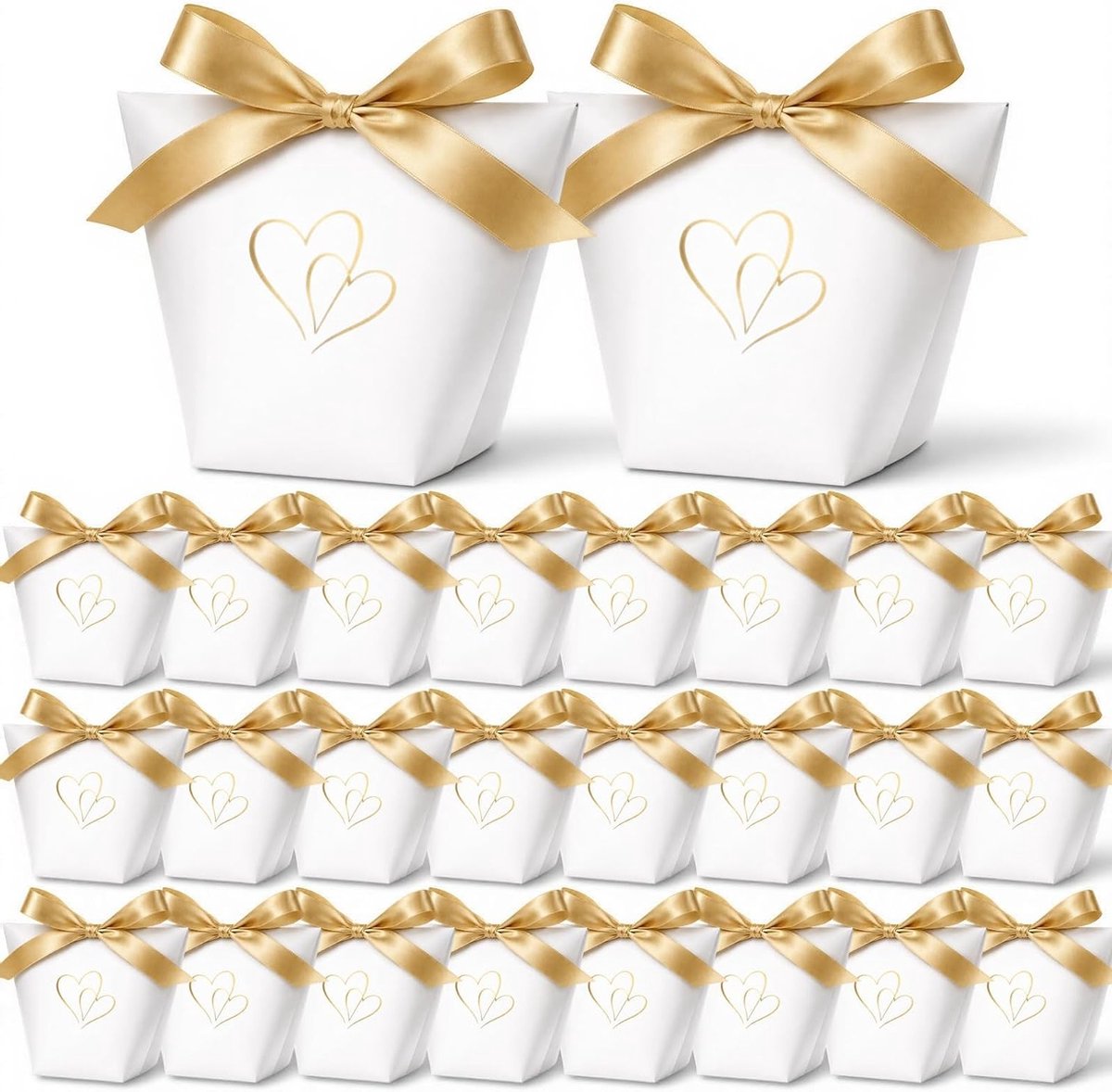 50 Sets Trouwe Favor Dozen met Lint - Geschenkdozen voor Doop, Bevestiging en Verjaardag Feestjes