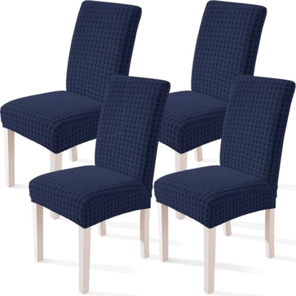 PromoHome Stretch Stoelhoezen 4 Stuks - Elastische Eetstoelhoezen Universeel - Wasbare Sto