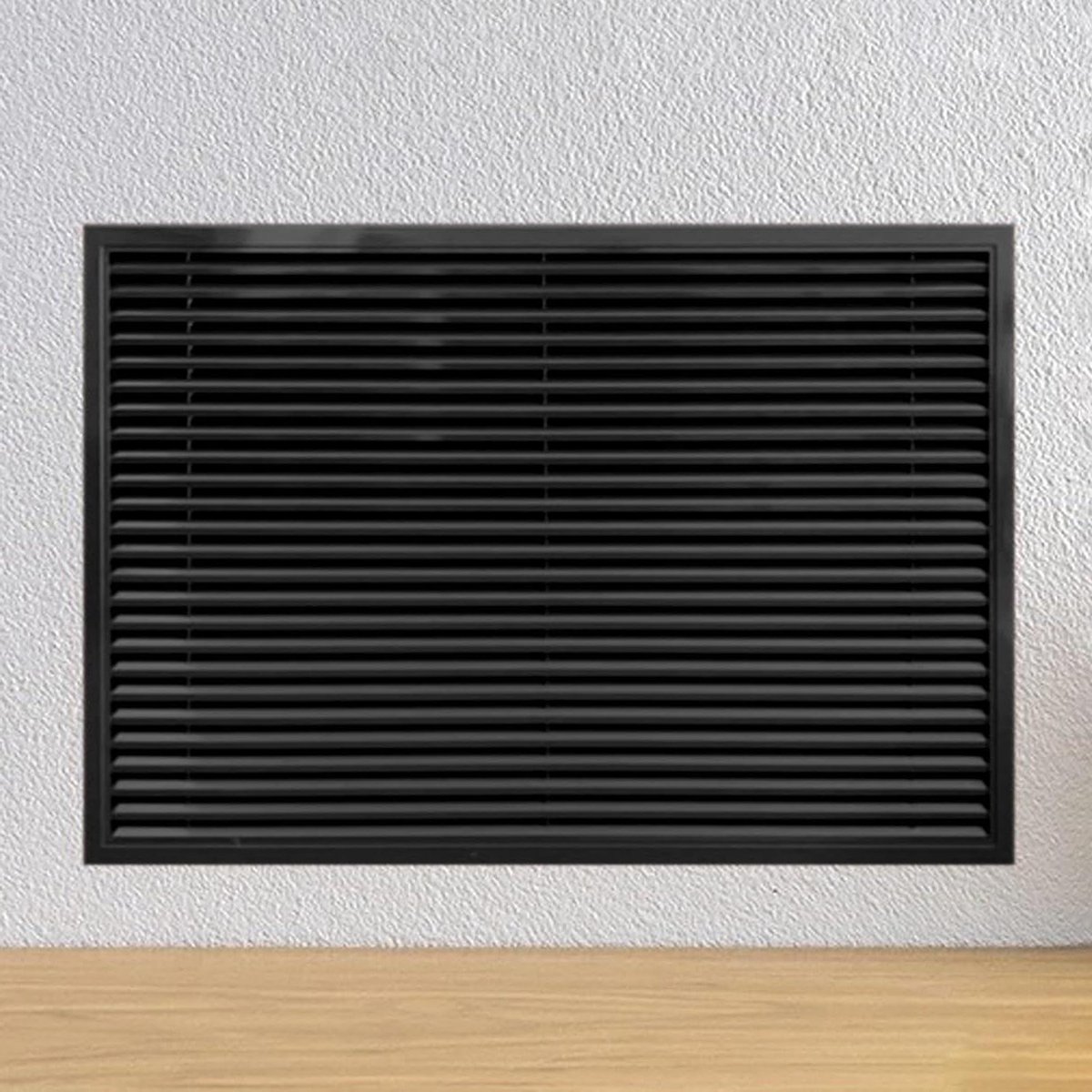 Ventilatie Rooster - Afdekking Wand Plafond - Luchtstroom Verbeteren - Aluminiumlegering Materiaal - 35x35x2.5cm - Zwart