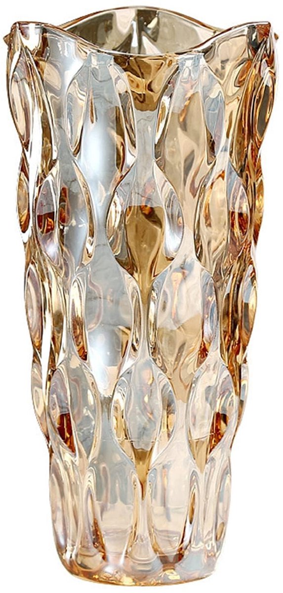 Golden crown - Glazen vazen voor bloemen - Kristallen vaas - 9,5 inch hoog - Gepersonaliseerde woondecoratie - Huwelijksgeschenken - Perfect voor elke g...