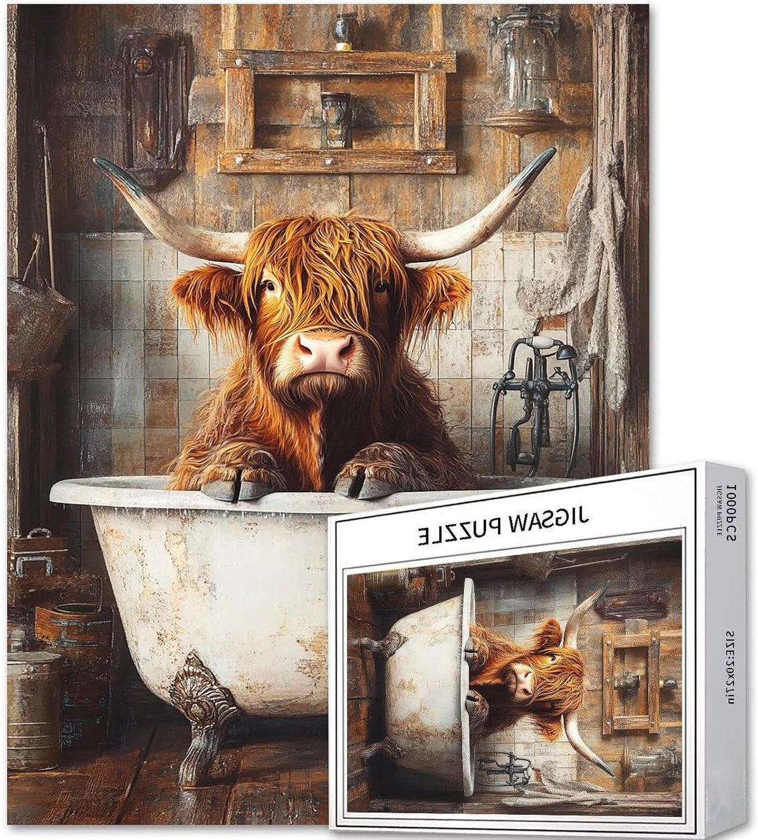Legpuzzel Volwassenen - Kunstpuzzel - Ontspannende Hobby - 1000 Stukjes - 70x50 cm - Dierenbad