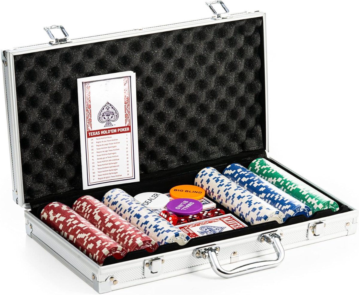 KAD® Pokermat - Pokerset - Poker - Multikleur - 21cm x 12cm x 8cm