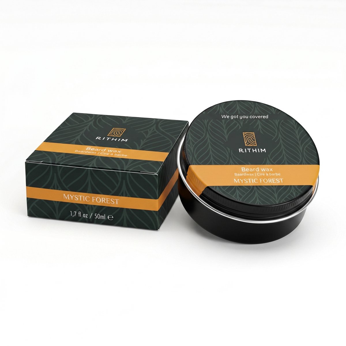 Rithim® Baardwax Mystic Forest 50ml - Sterke maar flexibele hold - Baard wax - Baard gel - Beard wax