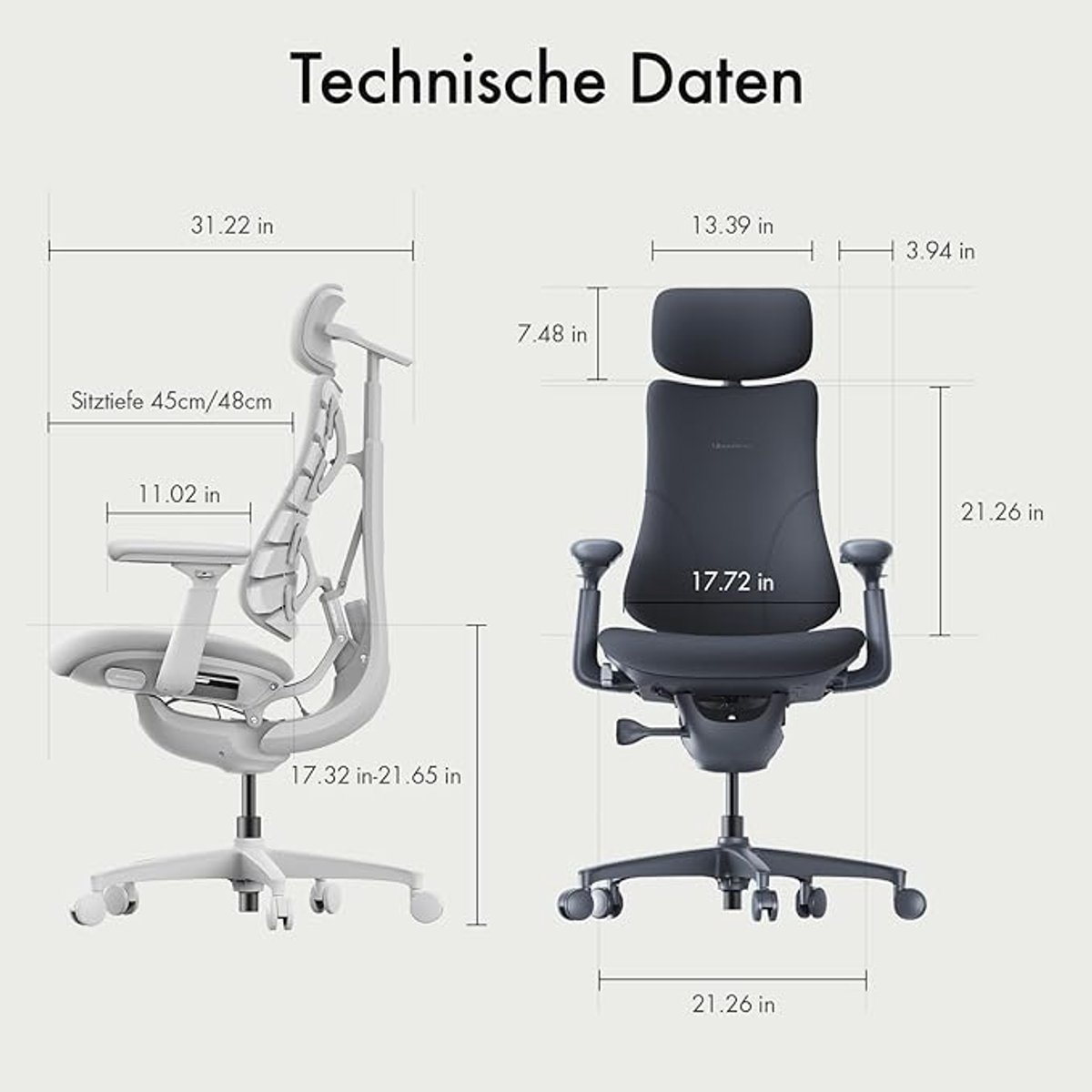 nicole Ergonomic Office Chair 79.3D x 74W x 117H cm thumbnail 2