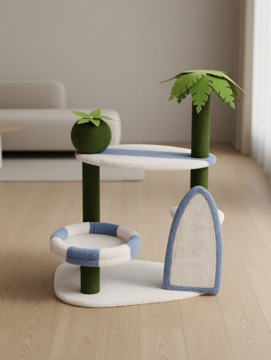 Kattenboom Kattenmeubel Huisdierbenodigdheden Strand Kokospalmen Krabpaal Voor Binnenkatten Sisal Kat Krabpalen Toren-Ganeey