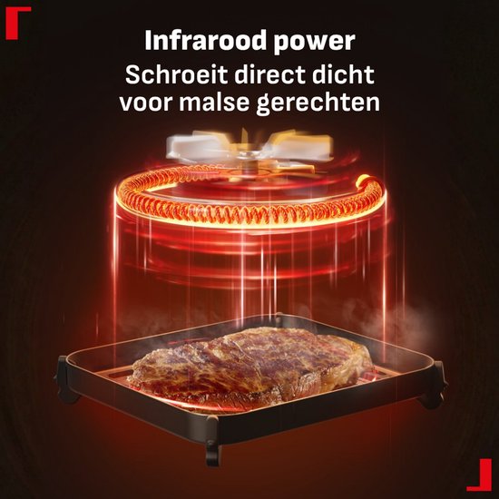 Tefal Easy Fry Infrared EY832H - Airfryer 7L - 1700W - Infraroodtechnologie - 2x Sneller Warm - 8 Programma's - Voor 8 Personen