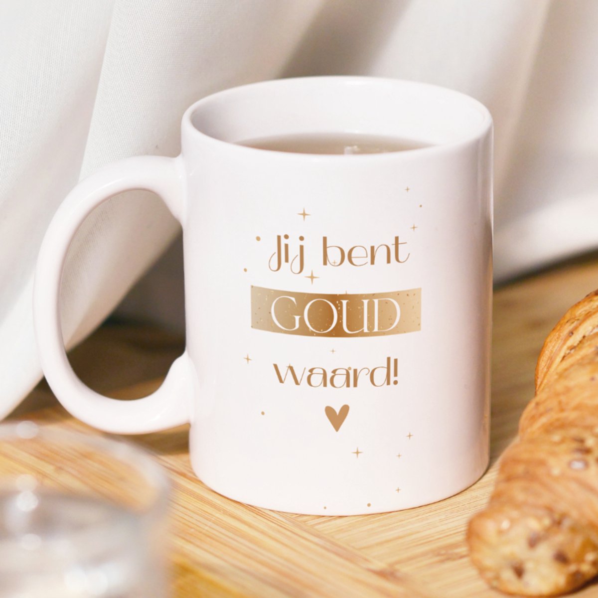 Mok cadeau 'jij bent goud waard' - mooie cadeau mok als bedankje - cadeautje zomaar voor collega's, vrienden of familie