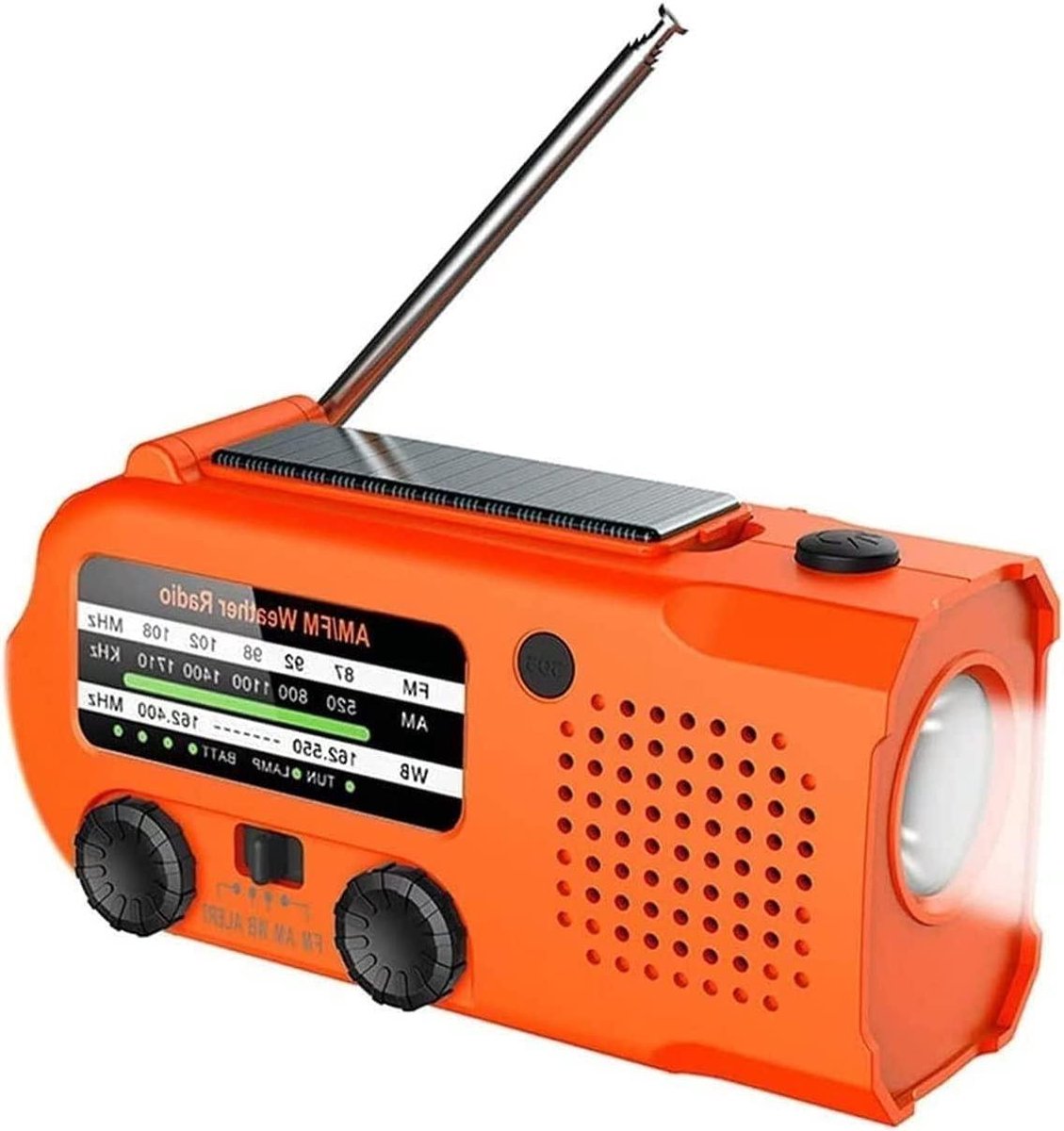 Draagbare Radio - Noodradio Weer - Noodsituaties Luisteren - Zonne-energie Hand Crank - 5000 mAh - Zwart