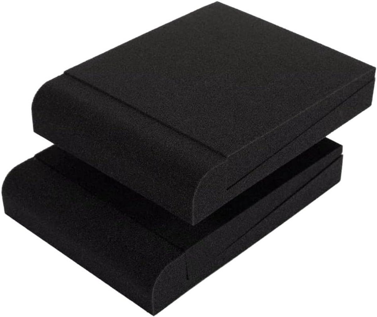 Luidsprekerpads - Isolatiekussen monitor - Akoestische verbetering - Hoge dichtheid schuim - 2 stuks - Zwart