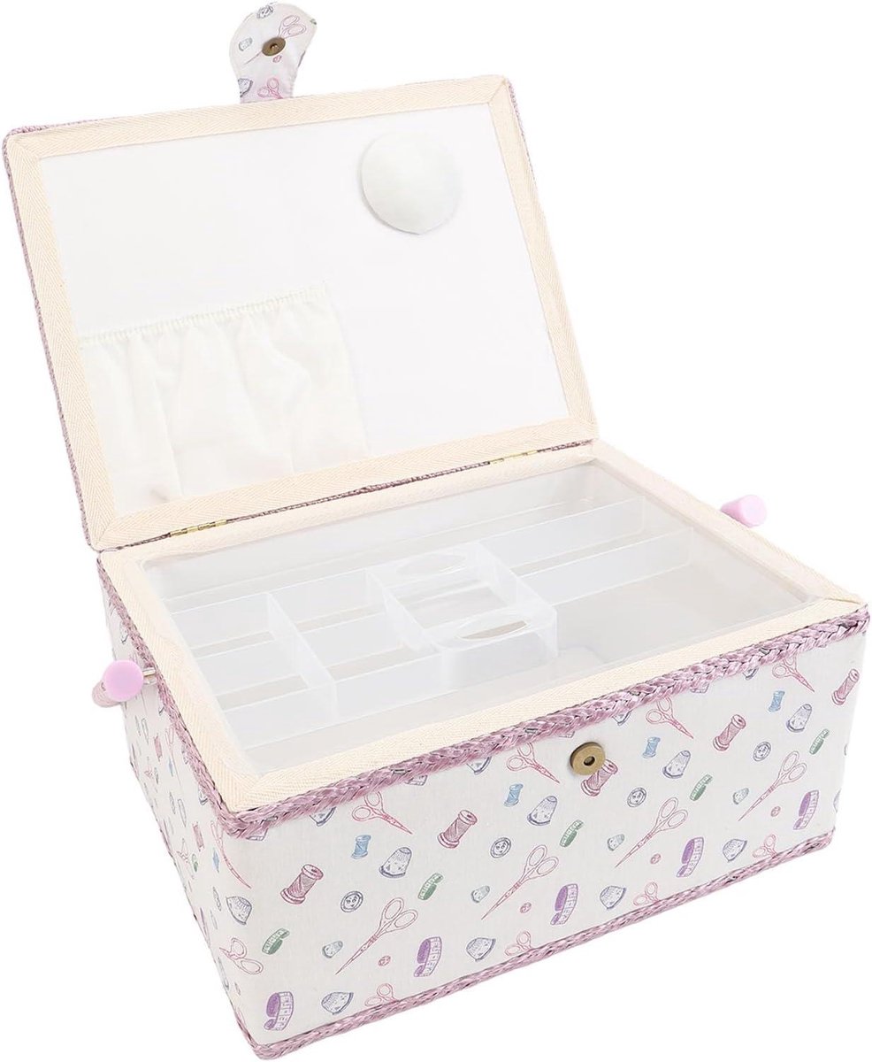 Naaimand - Opbergdoos - Naaigerei Organiseren - Grote Capaciteit - 36 x 26 x 16 cm - Paars