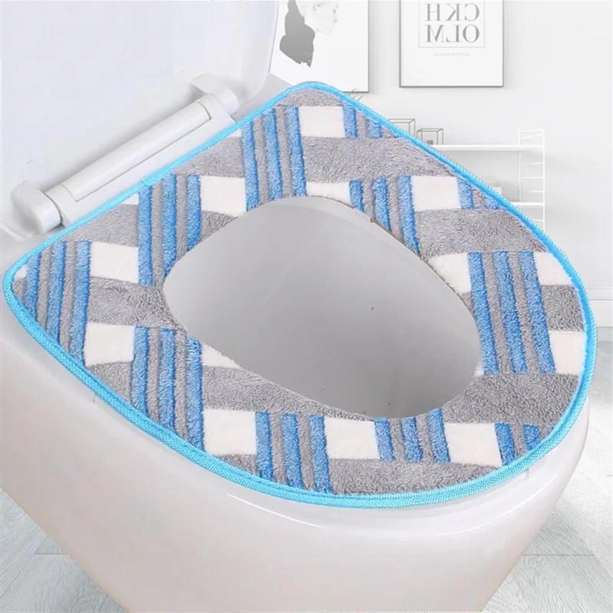 Toiletbrilhoes - Zachte Hoes - Warmte Creëren - Wasbaar Herbruikbaar - 2 Stuks - Blauw