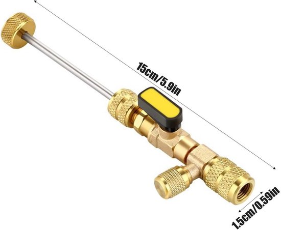 Ventielkern Gereedschap - Reparatieset - Airco Onderhoud - Compleet met Hulpmiddelen - 236 g - Koper van Merkloos — afbeelding 5