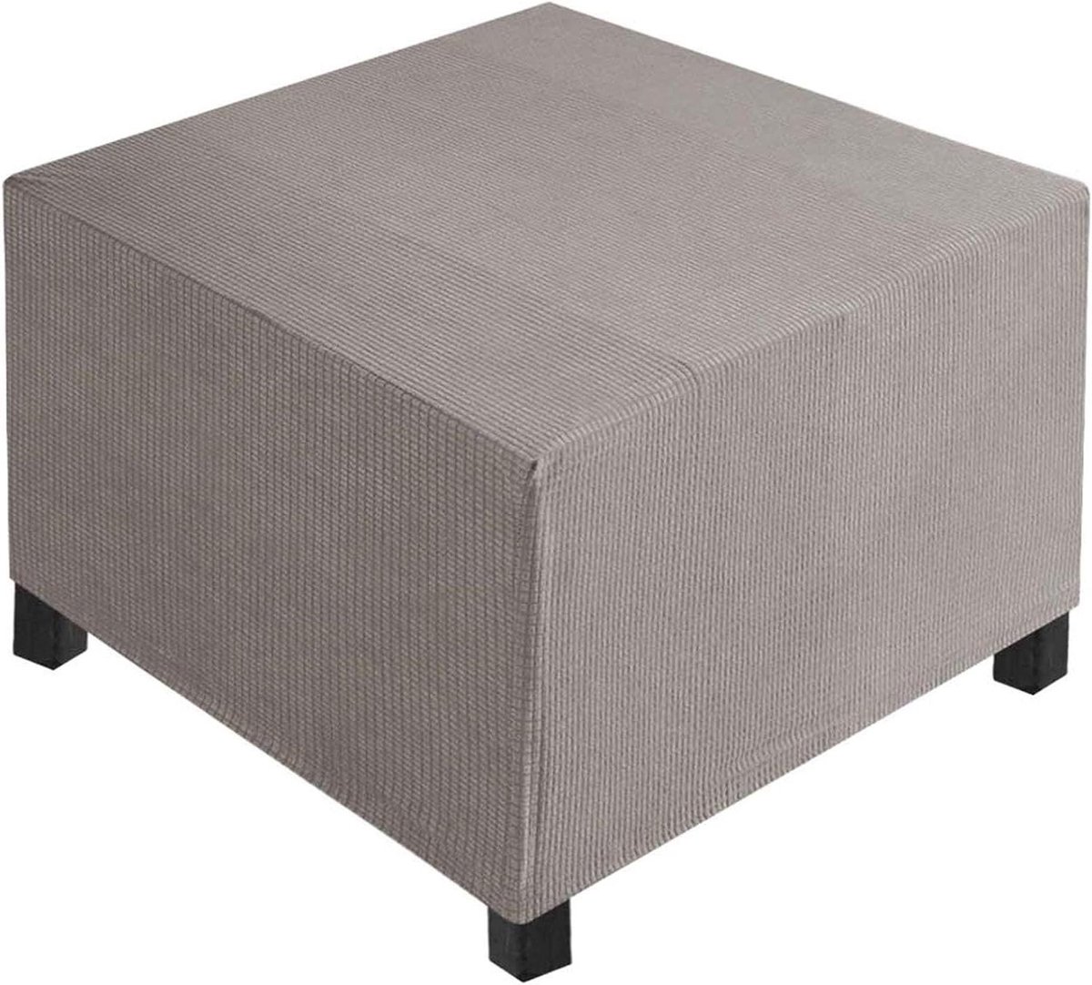 Voetenbankhoes Vierkant - Ottomaan Cover - Meubels Beschermen - Super Zacht Materiaal - 40x40x40cm - Taupe