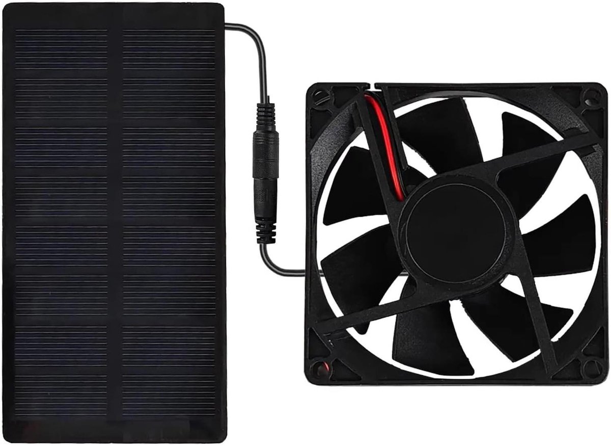 Mini Solar Ventilator - Zonneventilator - Luchtcirculatie - Automatische Temperatuurregeling - Compact Formaat - Groen