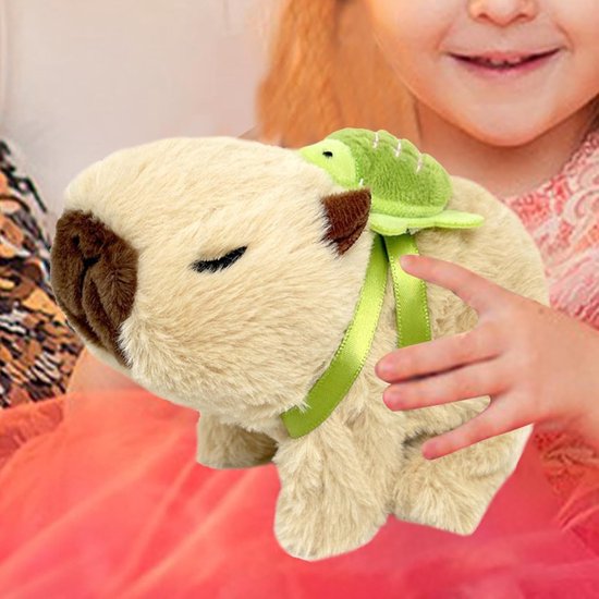 Pluche knuffeldier - Elektronisch dier - Kinderavontuur - Met rugzak - 15 cm - Wit van Merkloos — afbeelding 3