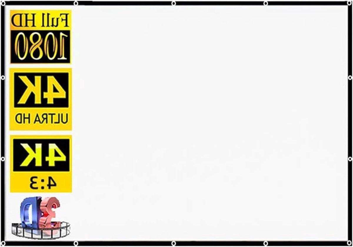 Draagbaar Projectiescherm - Opvouwbaar Scherm - Thuisbioscoop Creëren - 4:3 Formaat - 84 Inch - Mat Wit