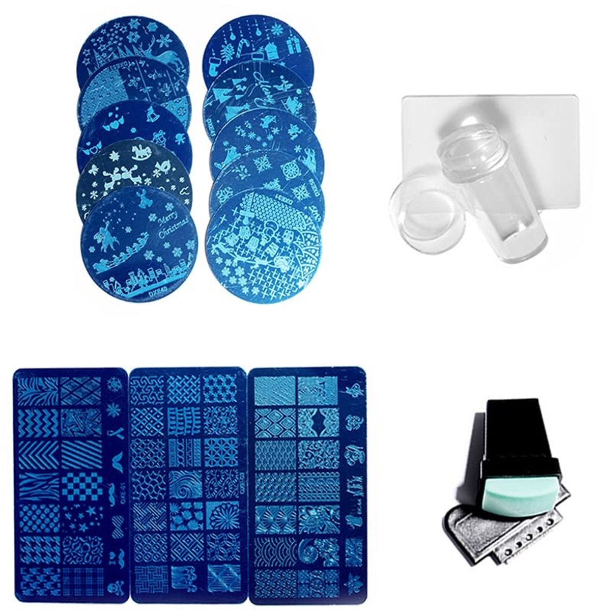 Dailygoods - Nagelplaat Stamperschraper Set voor Professionele Nail Art