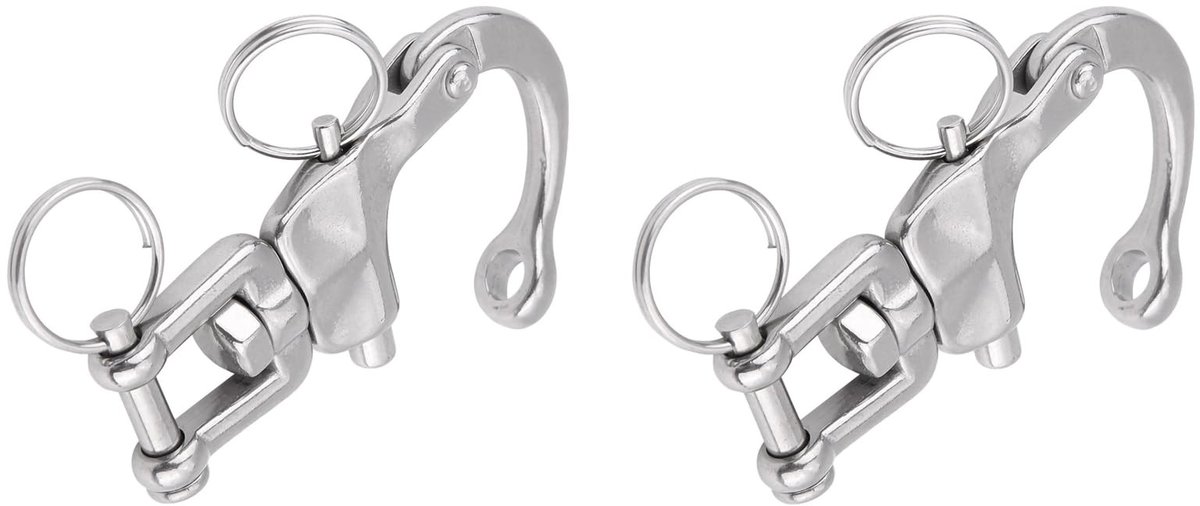 Dailygoods - 2 Stuks Roestvrij Stalen Jaw Snap Sluitingen voor Zeilboot
