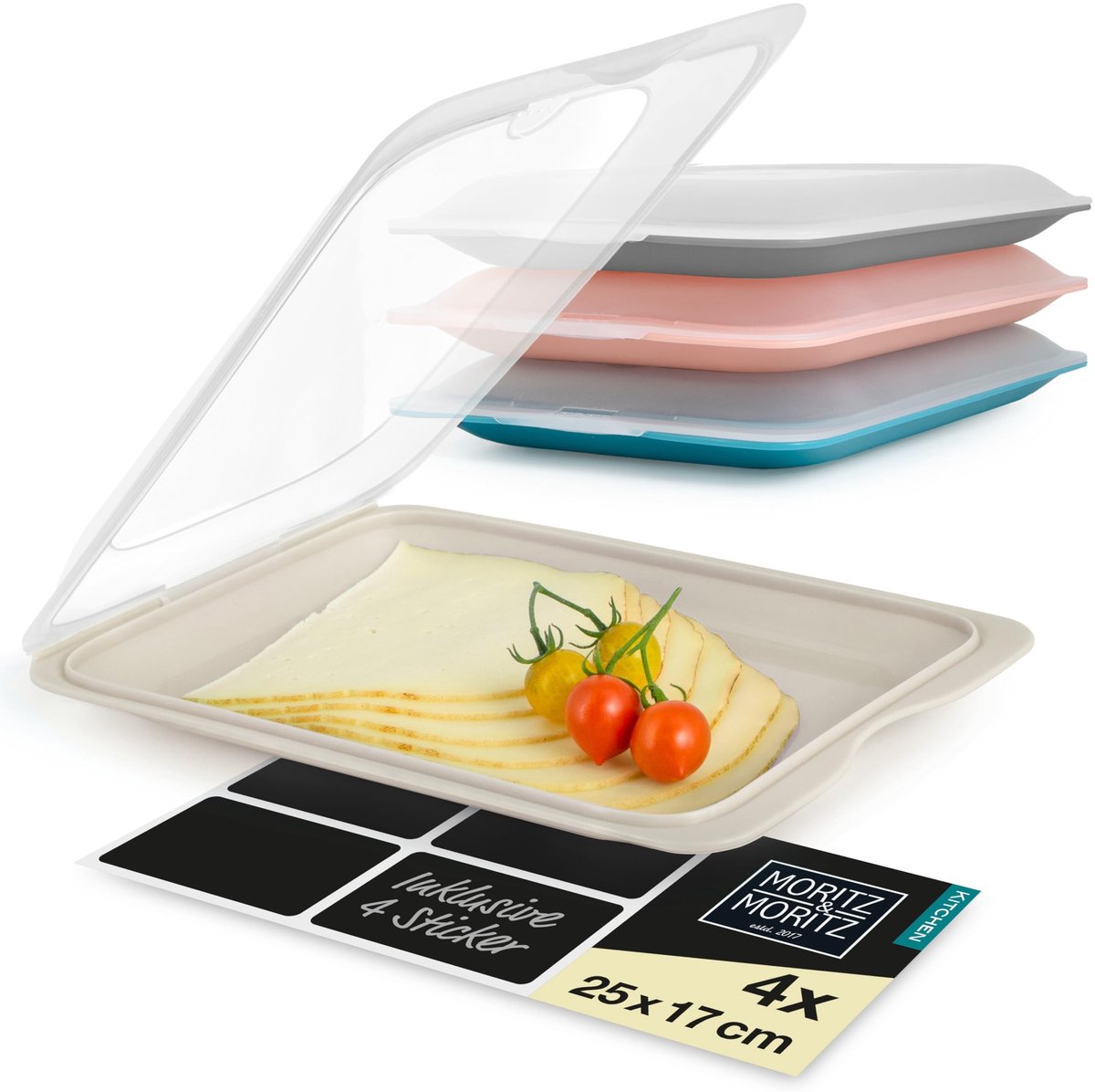 Dailygoods - Vleeswaren Bewaardozen Set van 4 voor de Koelkast