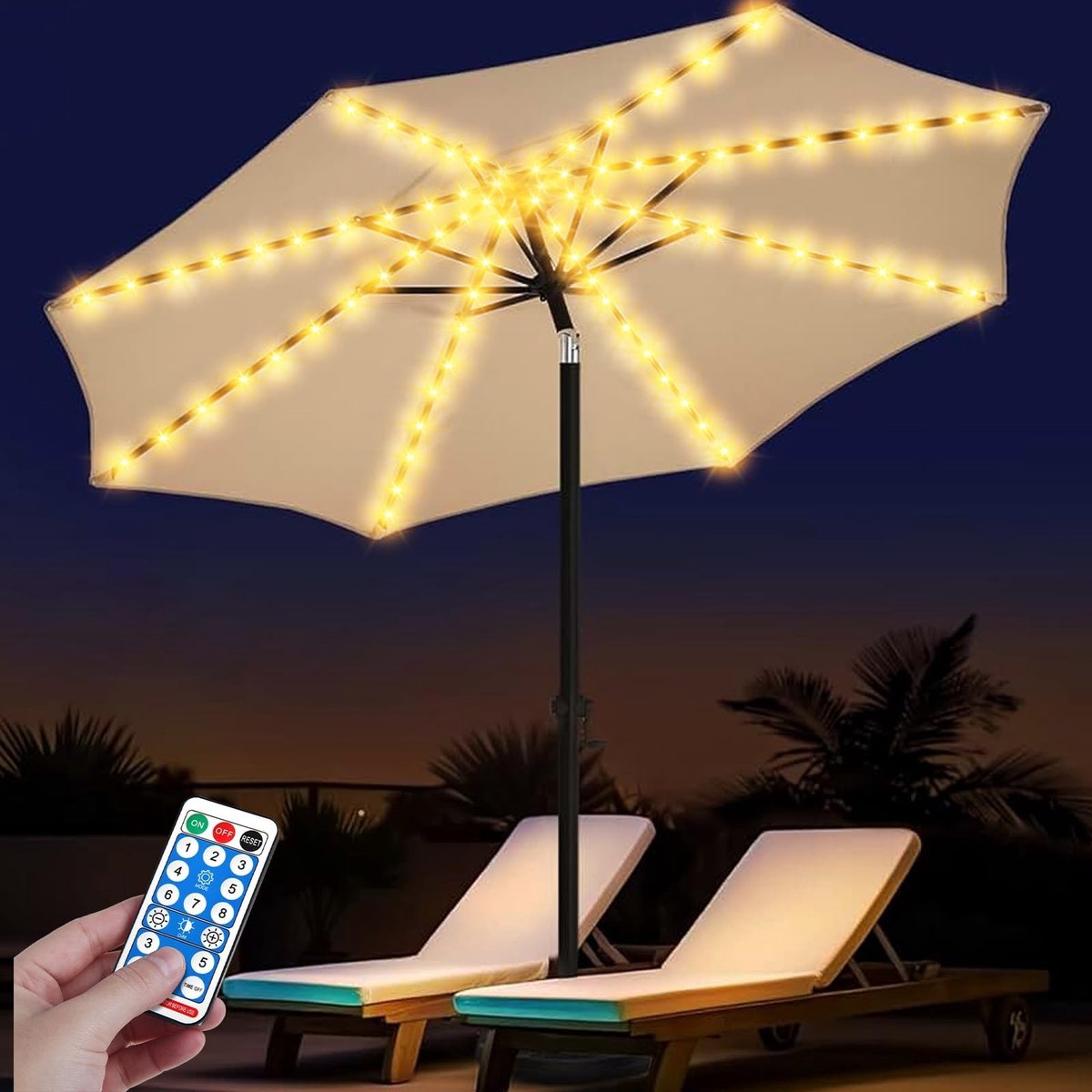 Dailygoods - Tuin Parasolverlichting met 104 LEDs en Afstandsbediening