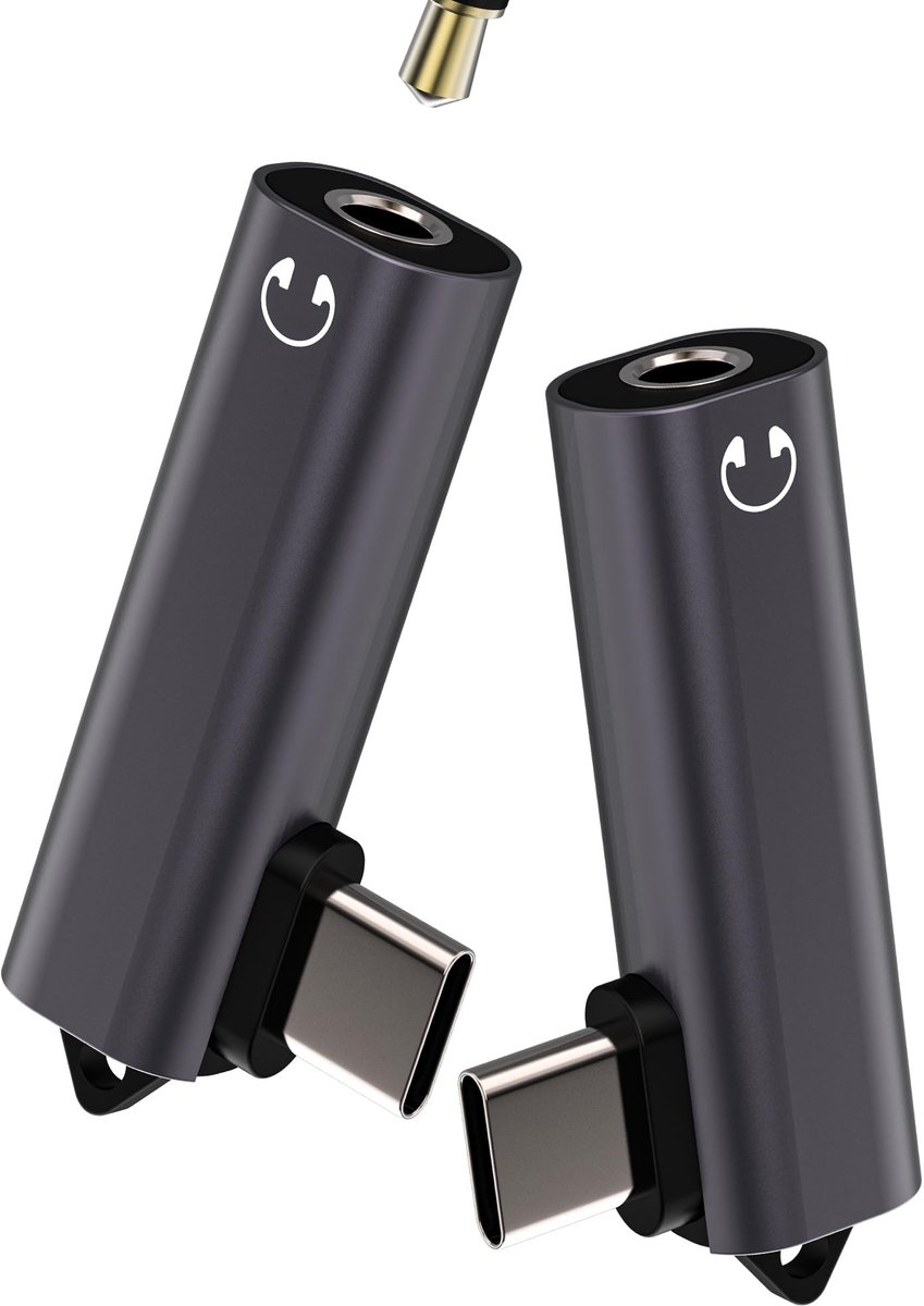 Dailygoods - USB C naar 3,5 mm Hoofdtelefoon Adapter (2 Stuks)