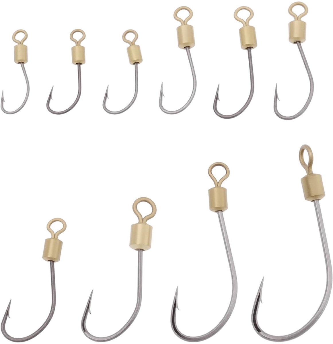 Dailygoods - 50 Stuks 360° Draaiende Vishaken voor Zoet- en Zoutwatervissen