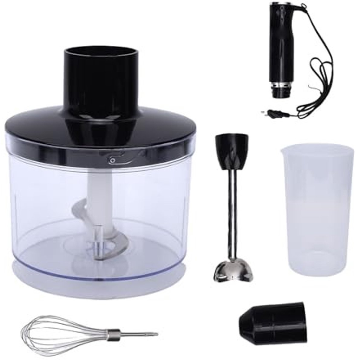 Dailygoods - 4 in 1 Staafmixer met Roestvrijstalen Accessoires en 400 W Motor