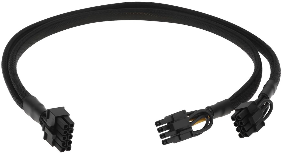 Dailygoods - 10P naar Dual 6+2P GPU Stroomkabel 50cm voor HP Servers