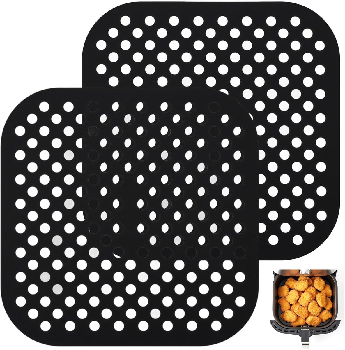 Dailygoods - Siliconen Mat voor Heteluchtfriteuse, 21,5 cm, Herbruikbaar