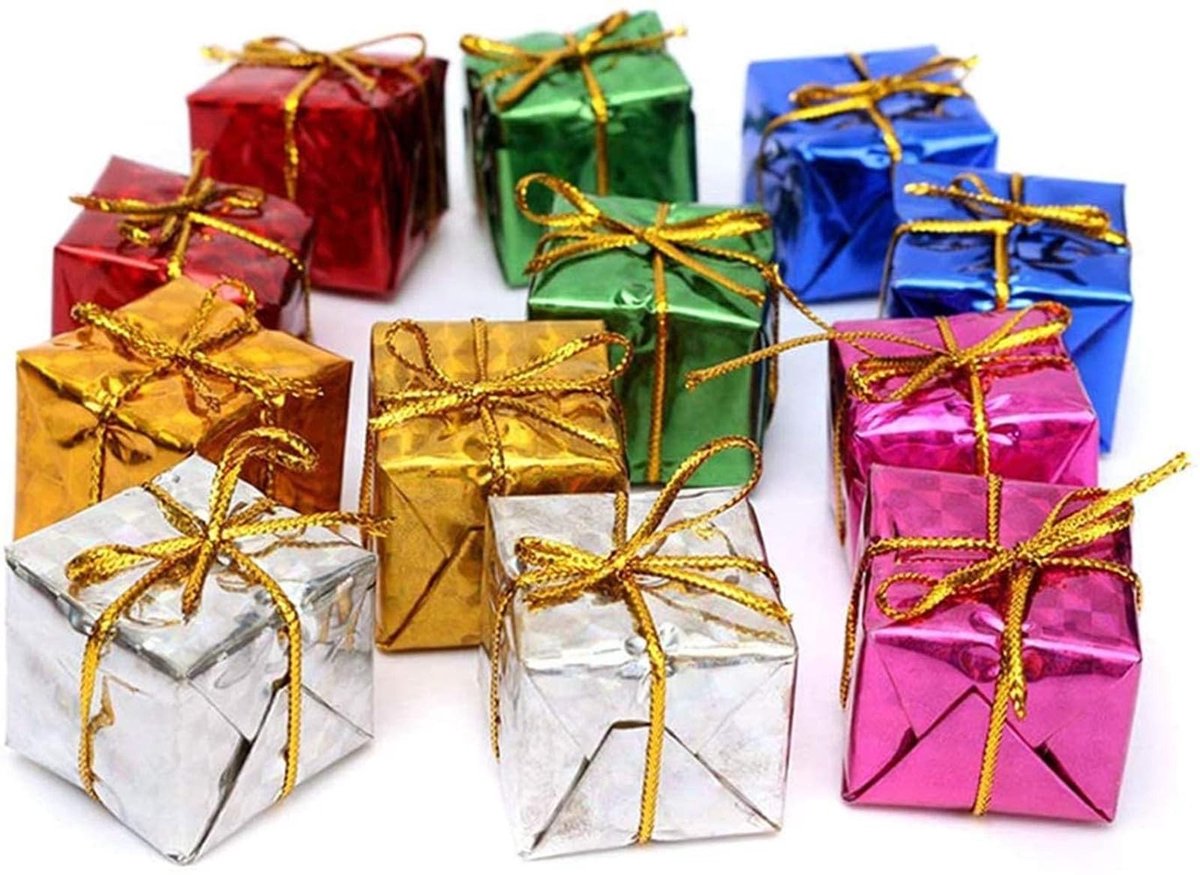 Dailygoods - Miniatuur Geschenkdozen voor Kerstdecoratie, 12 Stuks