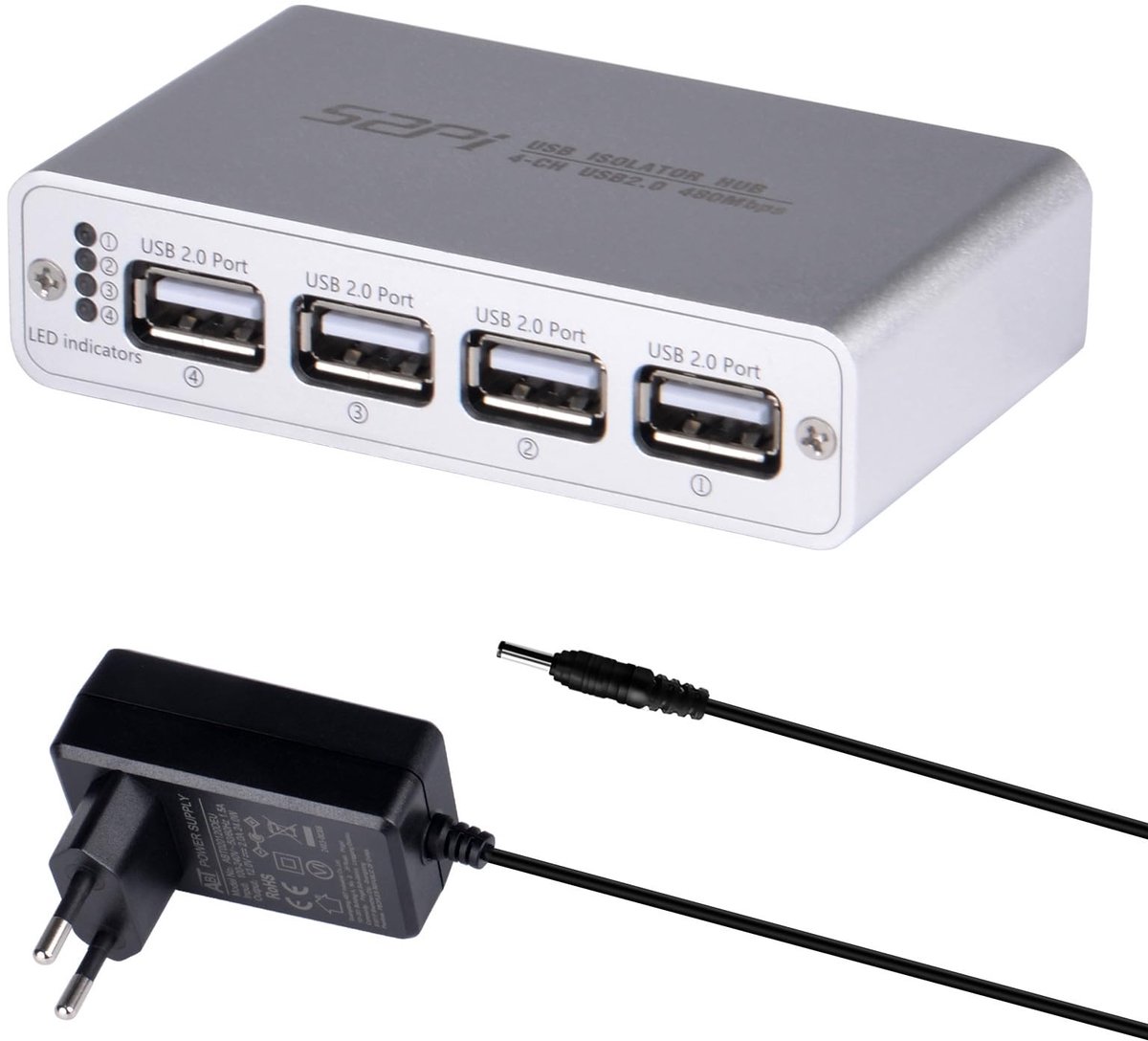Dailygoods - USB Digitale Isolatiehub met 4 Poorten