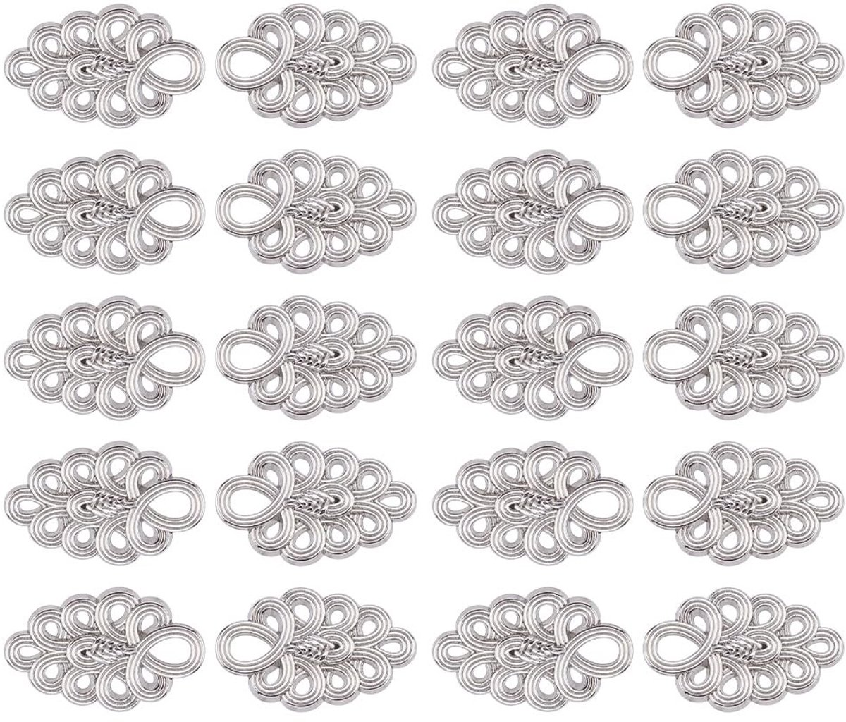Dailygoods - Set van 20 Zilveren Korset Oogjes voor Naaien