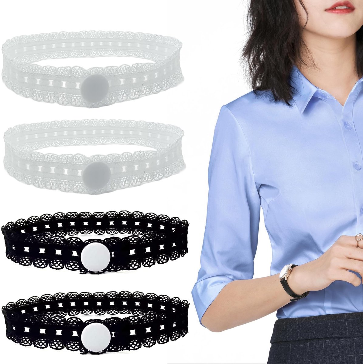 Dailygoods - Set van 4 Verstelbare Mouwhouders voor Dames