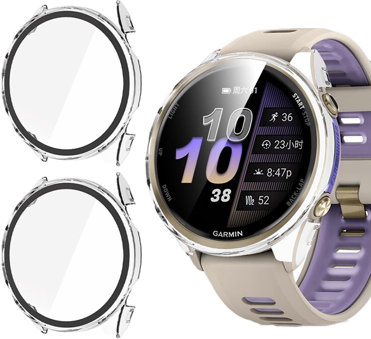 Dailygoods - Beschermhoes voor Garmin Forerunner 970 - 2 Pack
