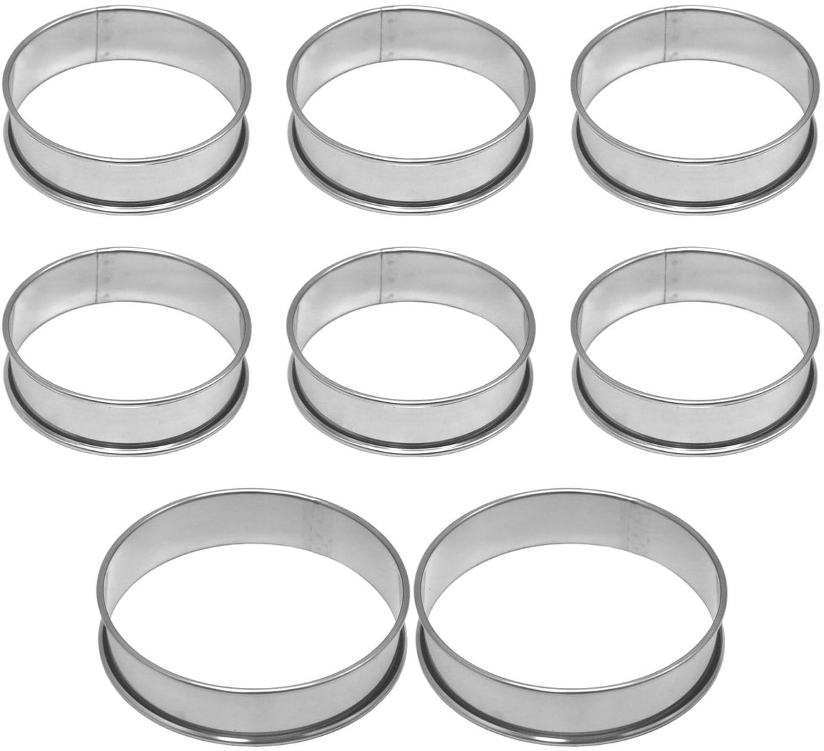 Dailygoods - Set van 6 Kleine en 2 Grote Kookringen van Roestvrij Staal