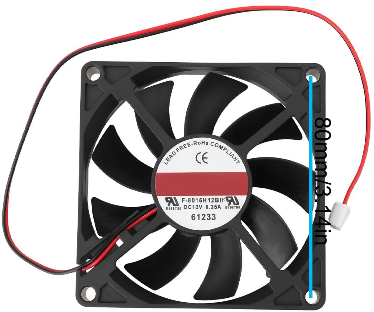 Dailygoods - 2Pin Grote Luchtvolume Ventilator F-8015H12BII 12V voor Computer Hosts