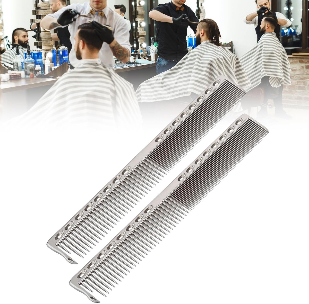 Dailygoods - Professionele Metalen Kam voor Mannen met Dichte en Dunne Tanden