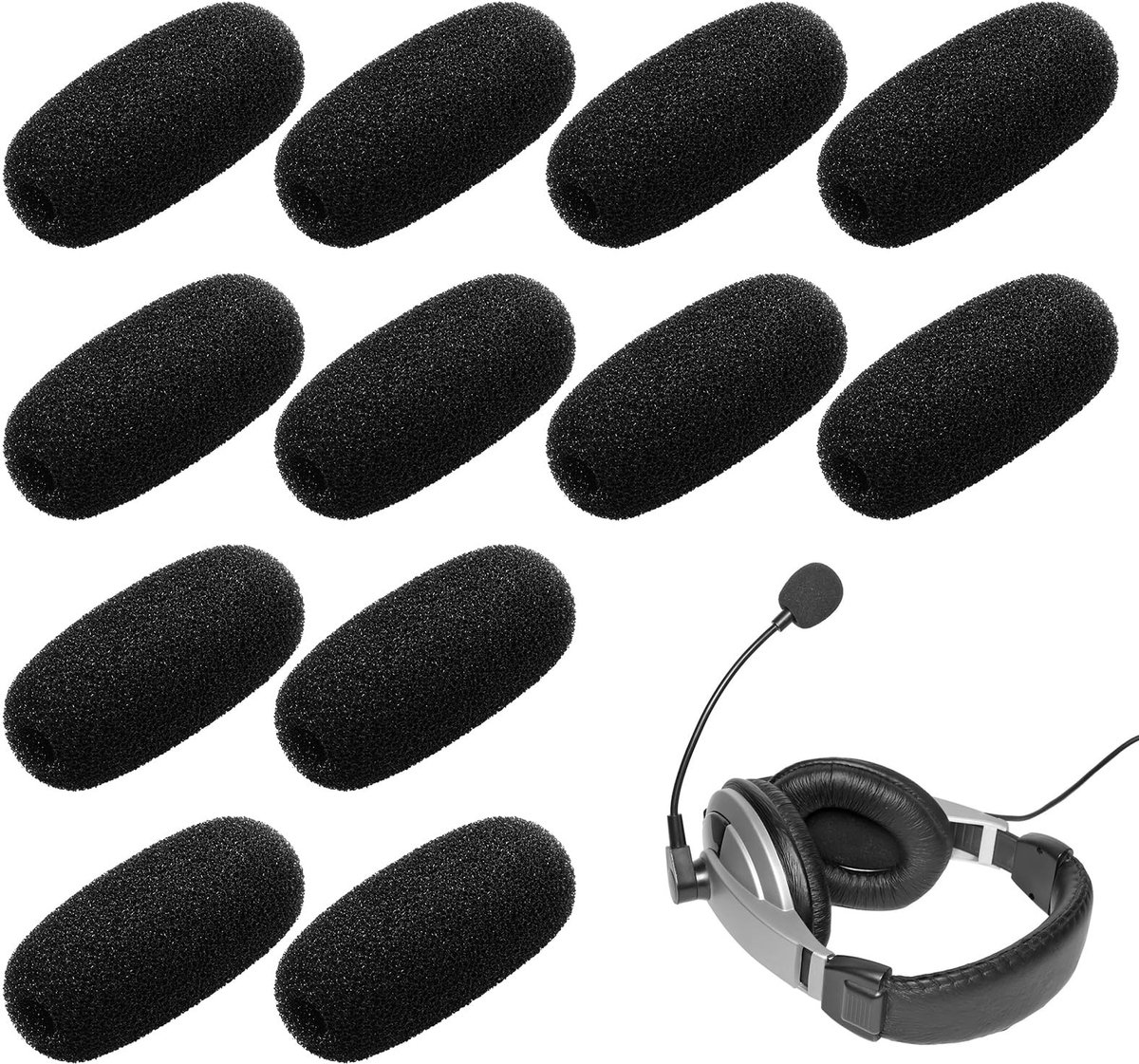 Dailygoods - Set van 12 Vervangende Windscreens voor Microfoons en Headsets