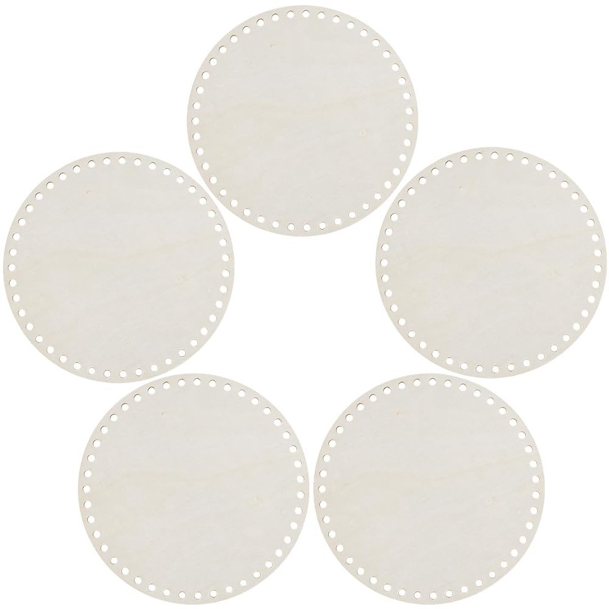 Dailygoods - Set van 5 Houten Mand Bodems voor Creatieve Projecten