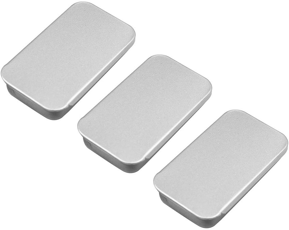 Dailygoods - 3 Stuks Rechthoekige Blikken Doos met Schuifdeksel
