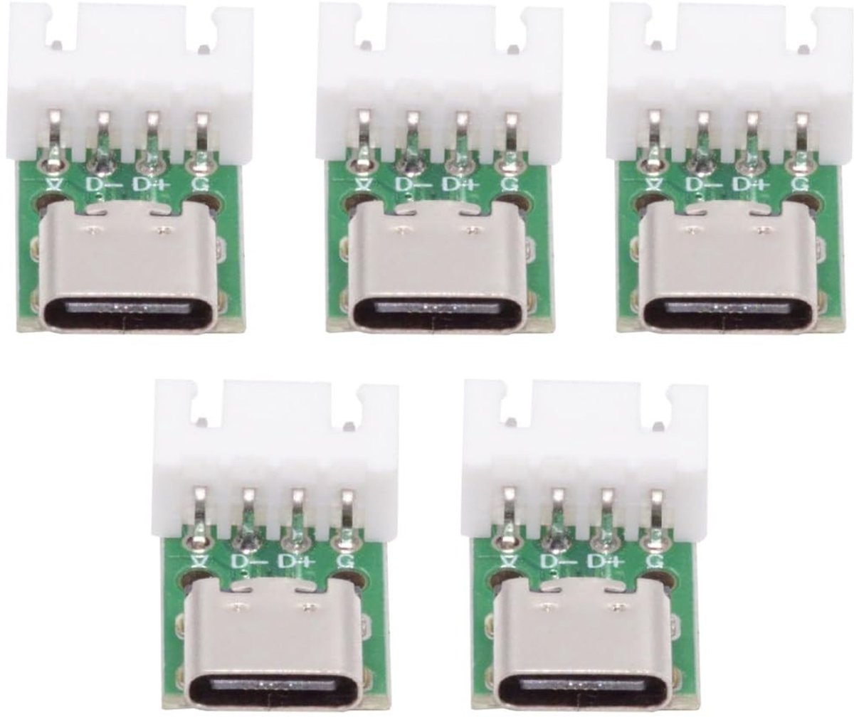 Dailygoods - 5-Pack USB C DIY Aansluiting met Soldeeradapter