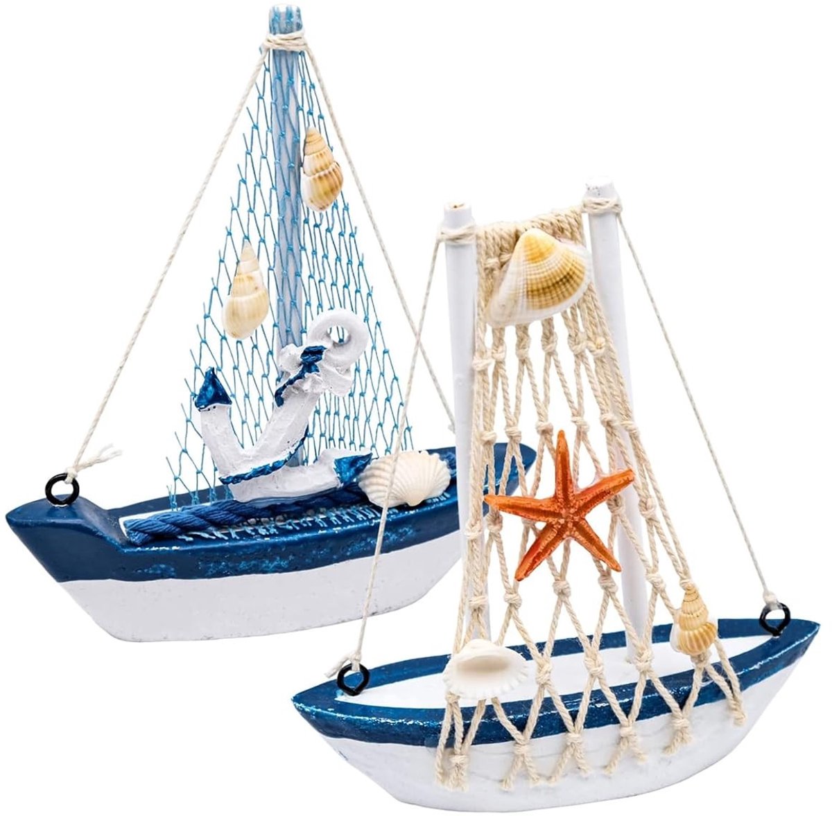 Dailygoods - Set van 2 Mini Zeilboot Decoraties voor Nautisch Interieur