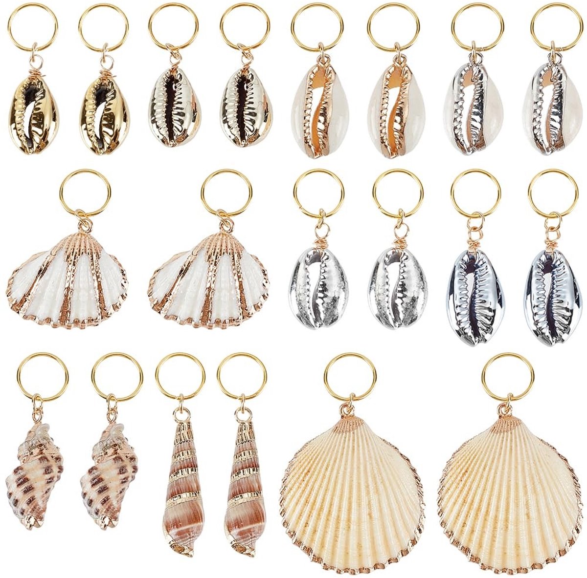 Dailygoods - Set van 20 Shell Haar Charms voor Dreadlocks