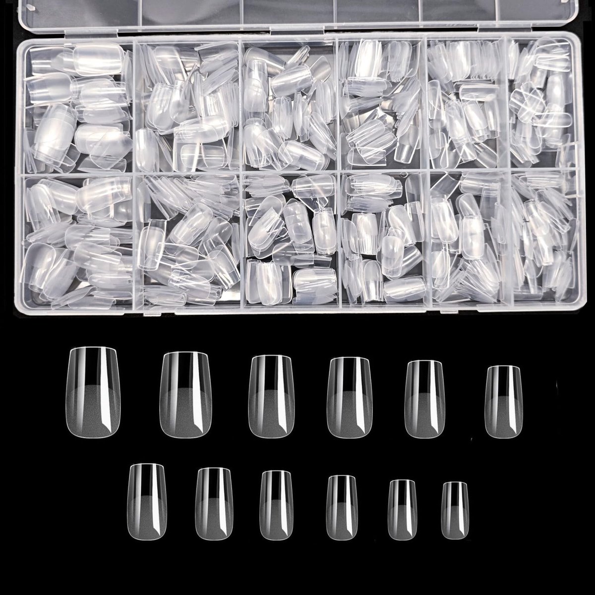 Dailygoods - Doorzichtige Vierkante Nageltips, 600 Stuks