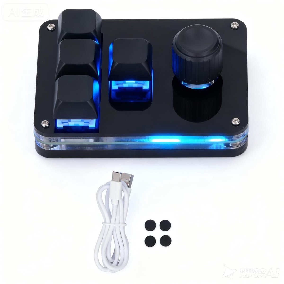 Dailygoods - Programmeerbaar Macro Toetsenbord met Blauwe Schakelaars en RGB-verlichting